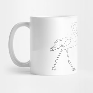 Flamingo Couple Lovers in  Single Line Art Mug